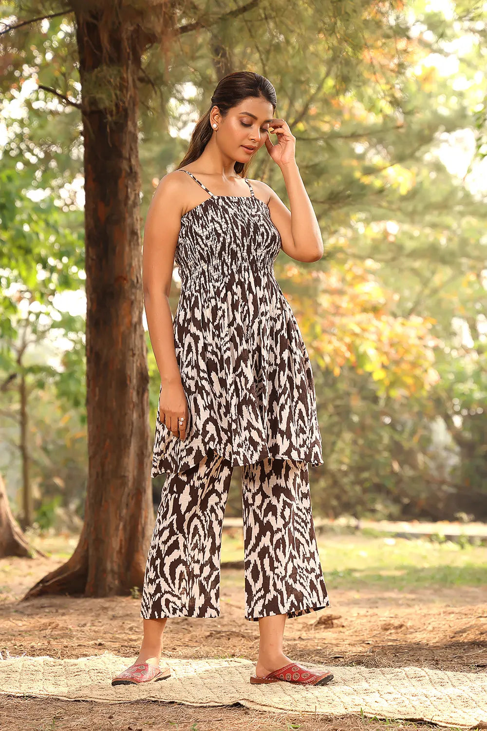 Premium Chocolate Brown Pure Cotton Co-ord Set for Office and Casual Wear