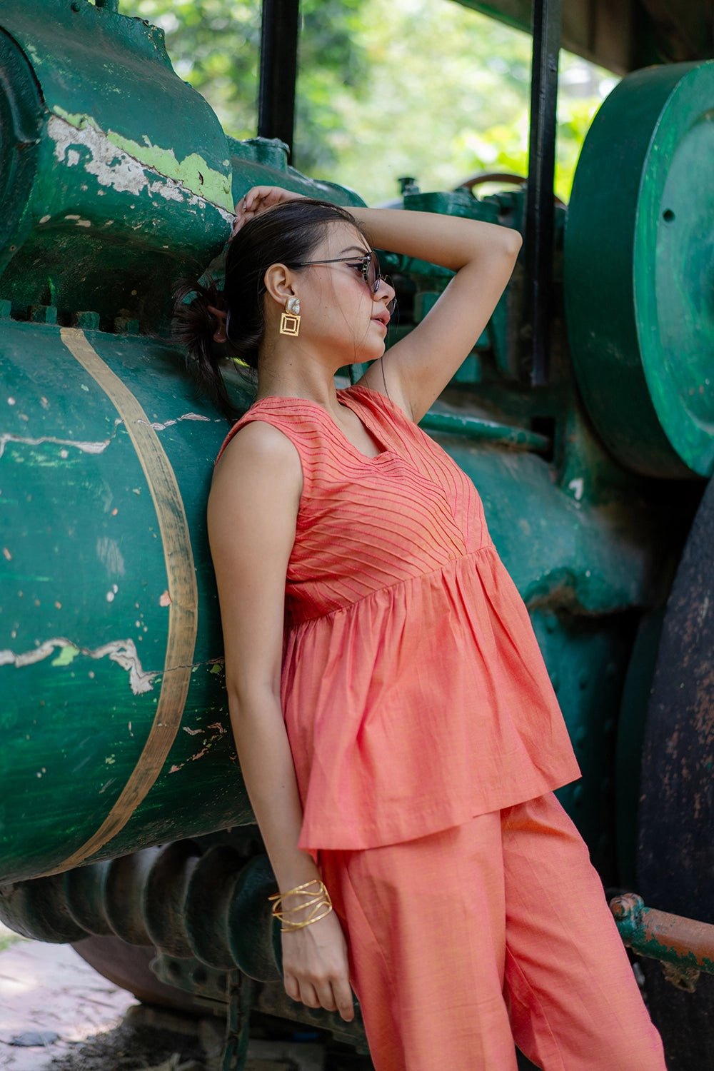 Premium Gajri Malai Cotton Co-ord Set for Office Wear