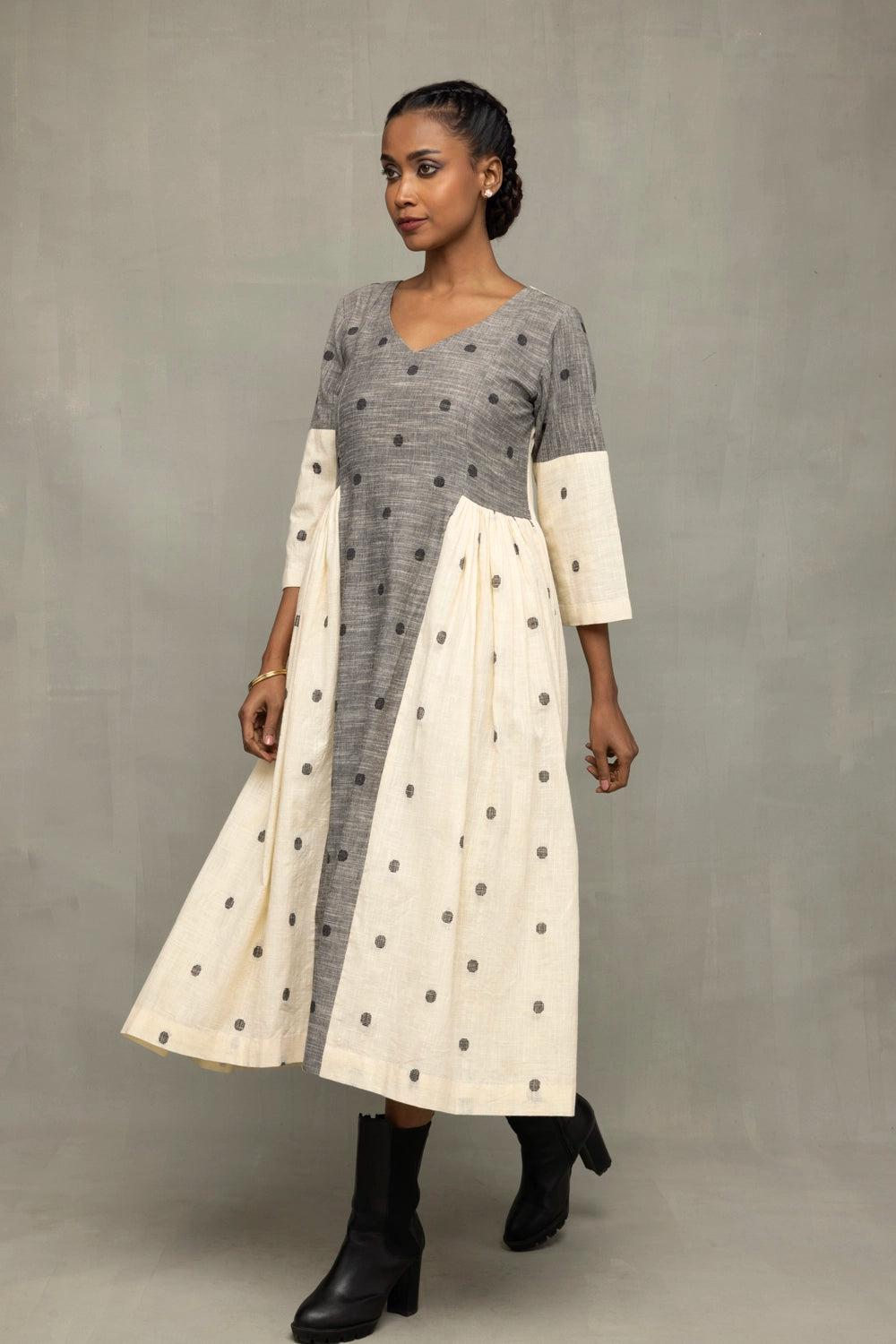 Premium Greyscape South Cotton Dress for Office and Casual Wear