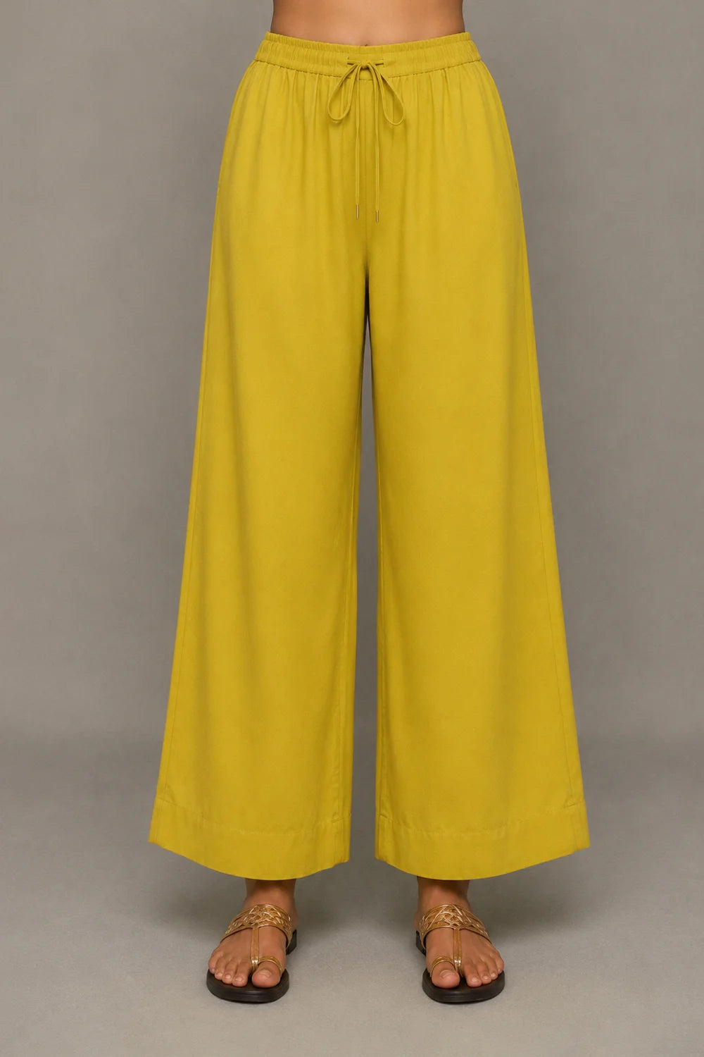 Premium Mustard Yellow Shirt and Wide Leg Pant Co-ord Set for Office Wear