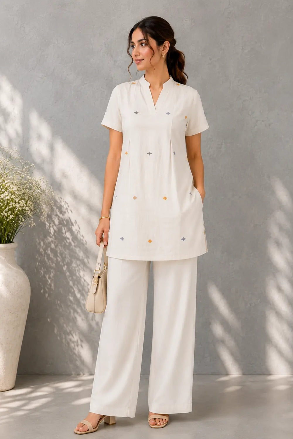 Ivory Handloom Jamdani Top