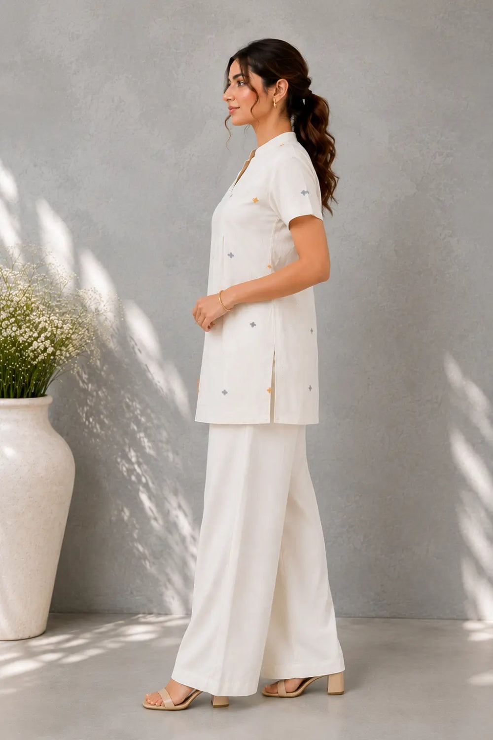 Ivory Handloom Jamdani Top