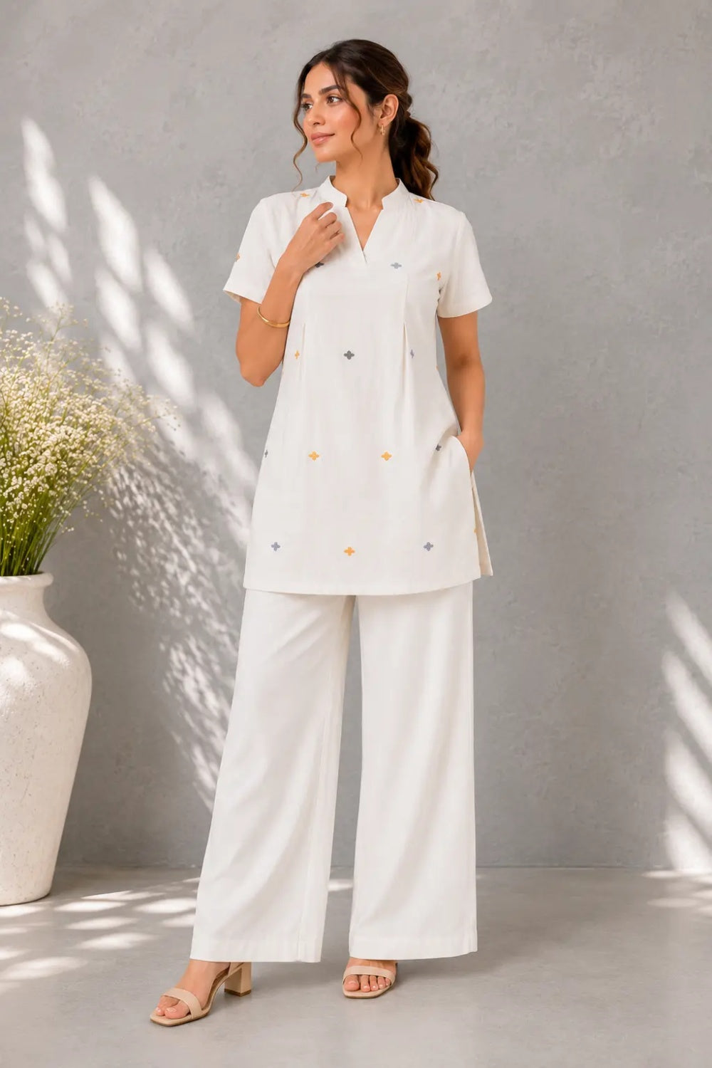 Ivory Handloom Jamdani Top