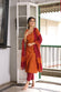 Mustard Pure South Cotton Zari Kurta Set With Dupatta