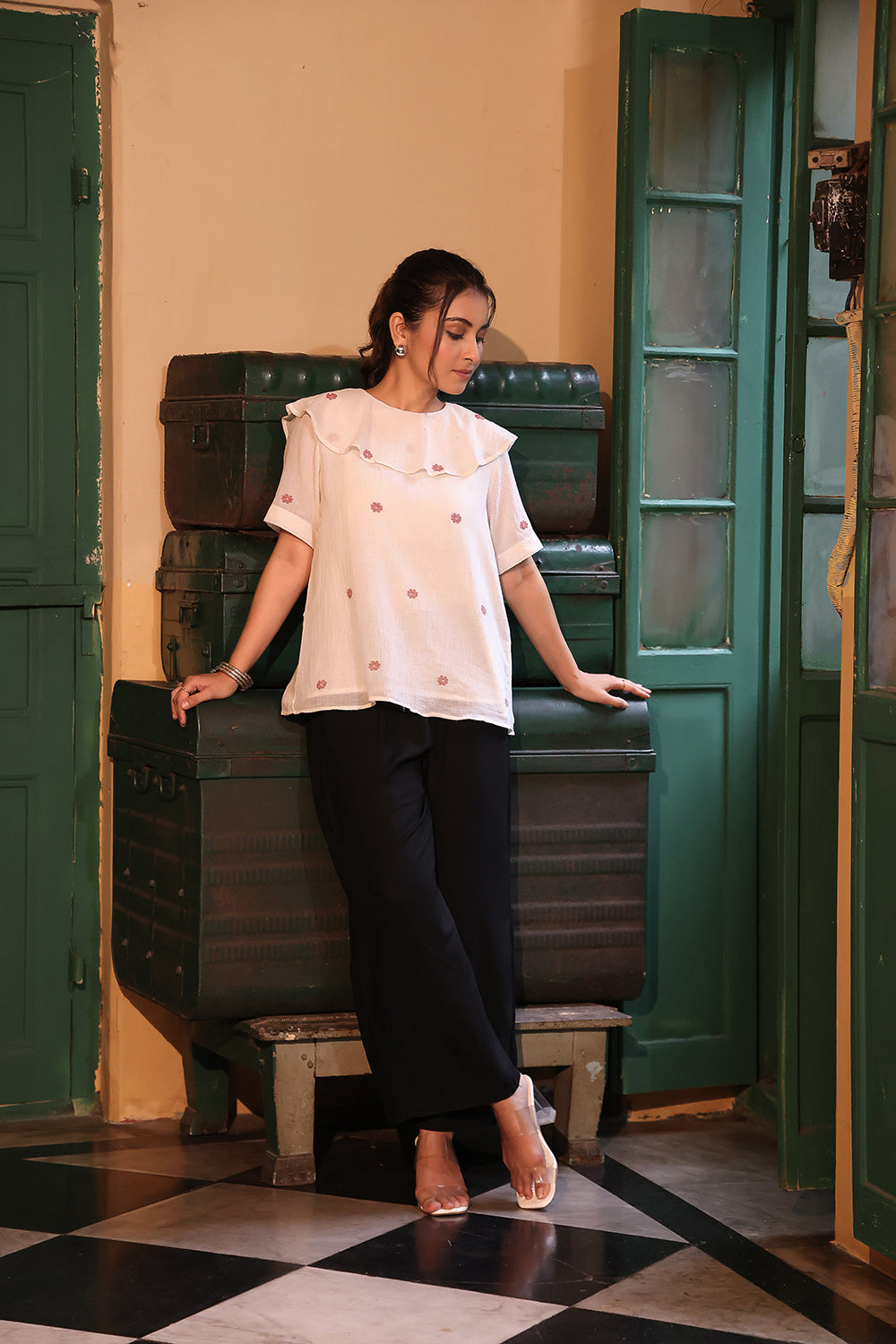 Ivory Jamdani Top
