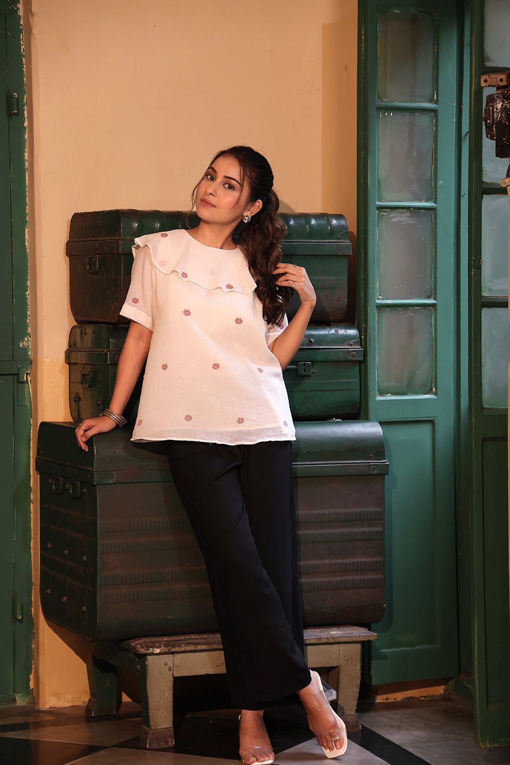 Ivory Jamdani Top