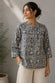 Stone Blue Hand Batik Khadi Cotton Top