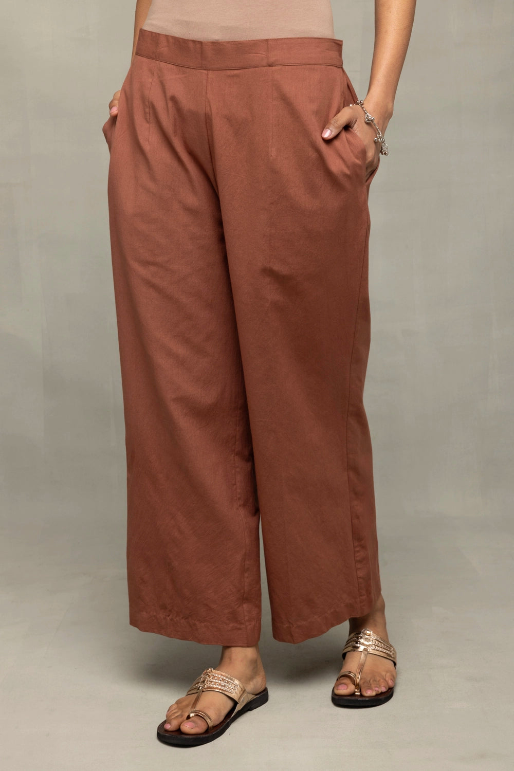 Traditional Chocolate Brown Handloom Abstract Ikkat Co-ord Set for Ethnic Wear