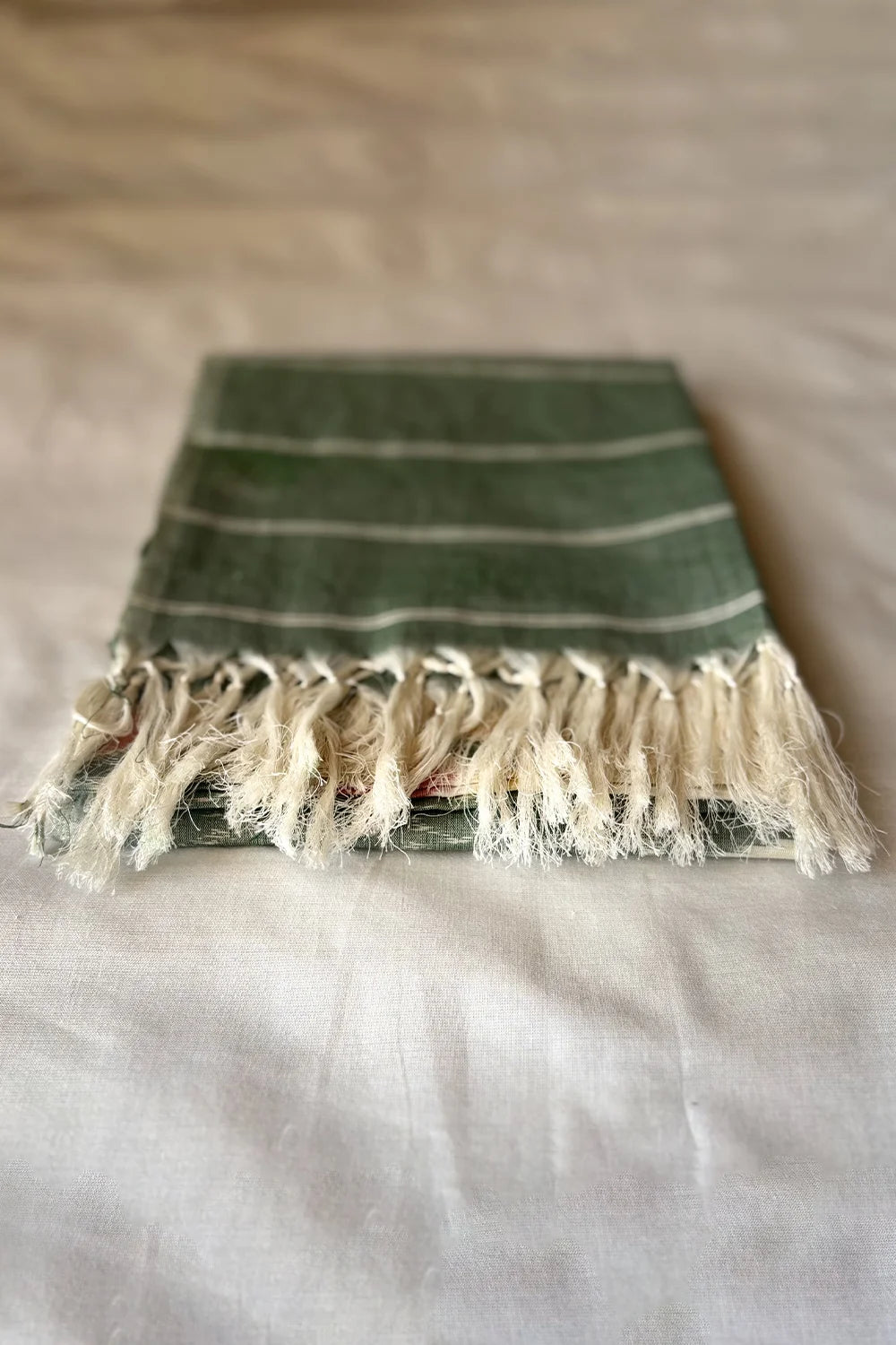 Traditional Green Multicolour Handwoven Ikkat Dupatta for Ethnic Wear