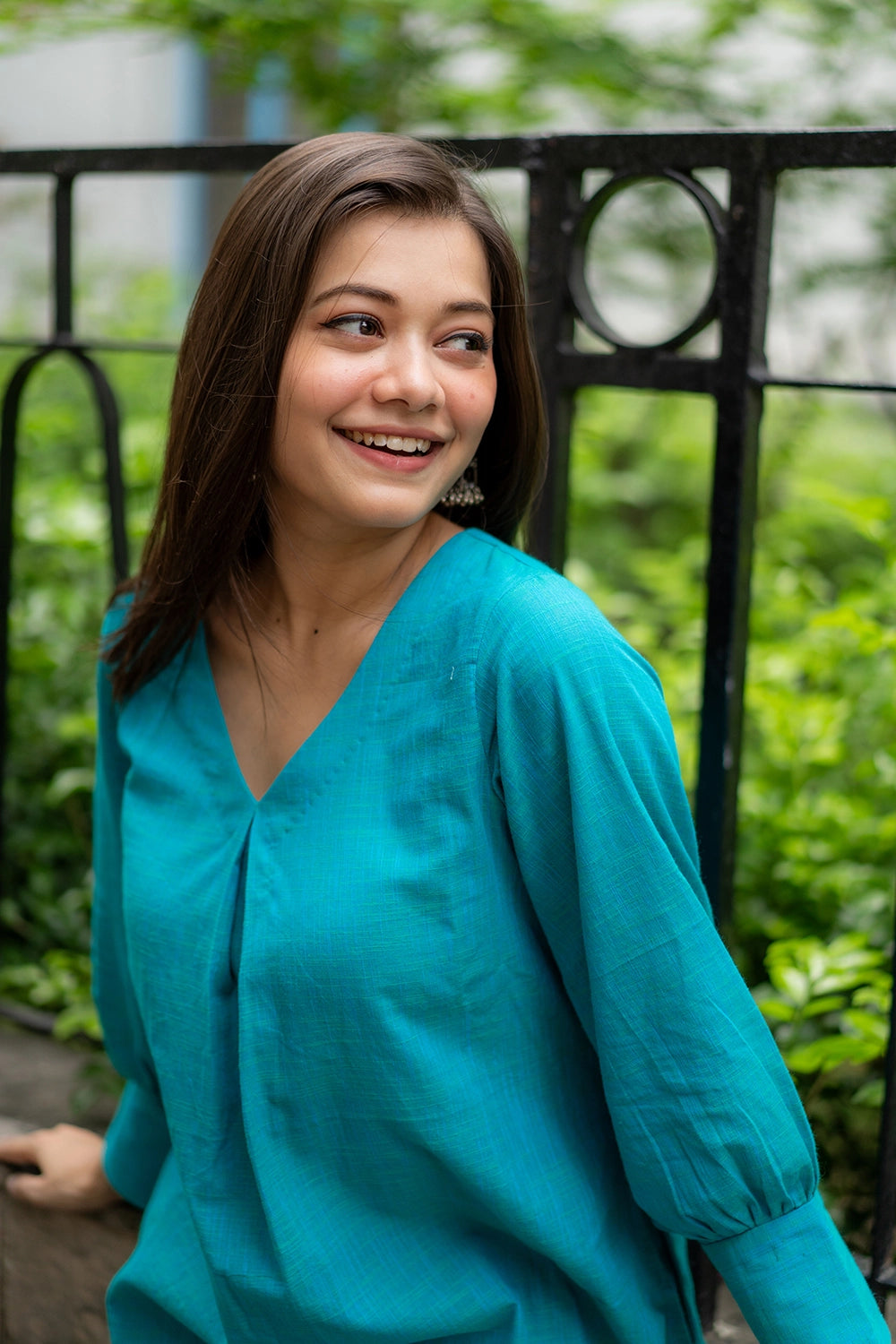 Traditional Teal Green Pure Cotton Co-ord Set for Ethnic Occasions