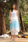 White Blue Stripes Pure Cotton Co-ord Set